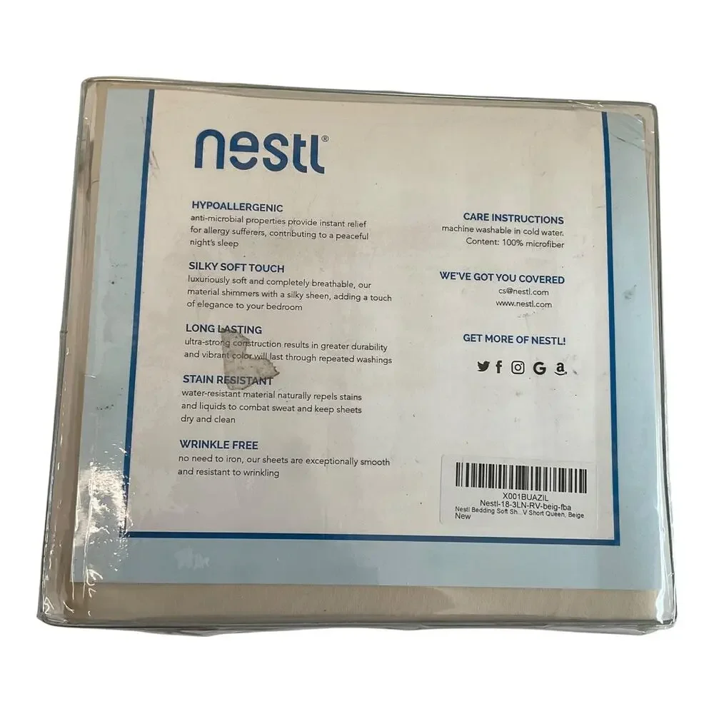 Nestl Premier 1800 Series Deep Pocket Bed 4 Piece Sheet Set Beige RV Queen
